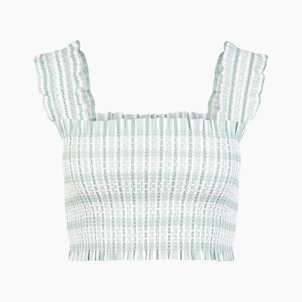 Hill House Home The Azalea Nap Top - Apple Green Stripe Size MApple Green Stripe